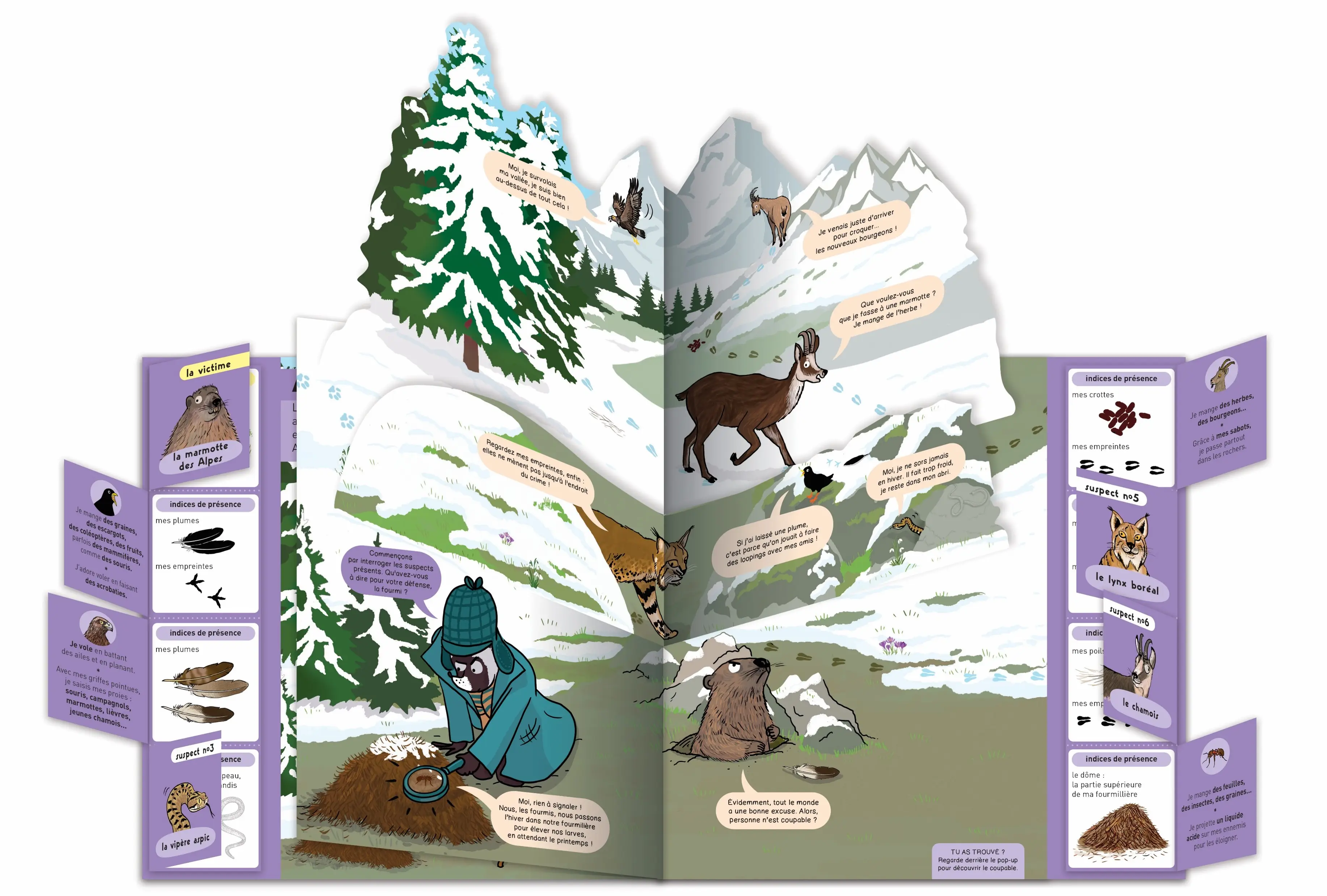 Kididoc : Enquête chez les animaux - un livre animé avec volets et pop-up - dès 5 ans - Livre documentaire - 9782095030070 - page-interieure 03