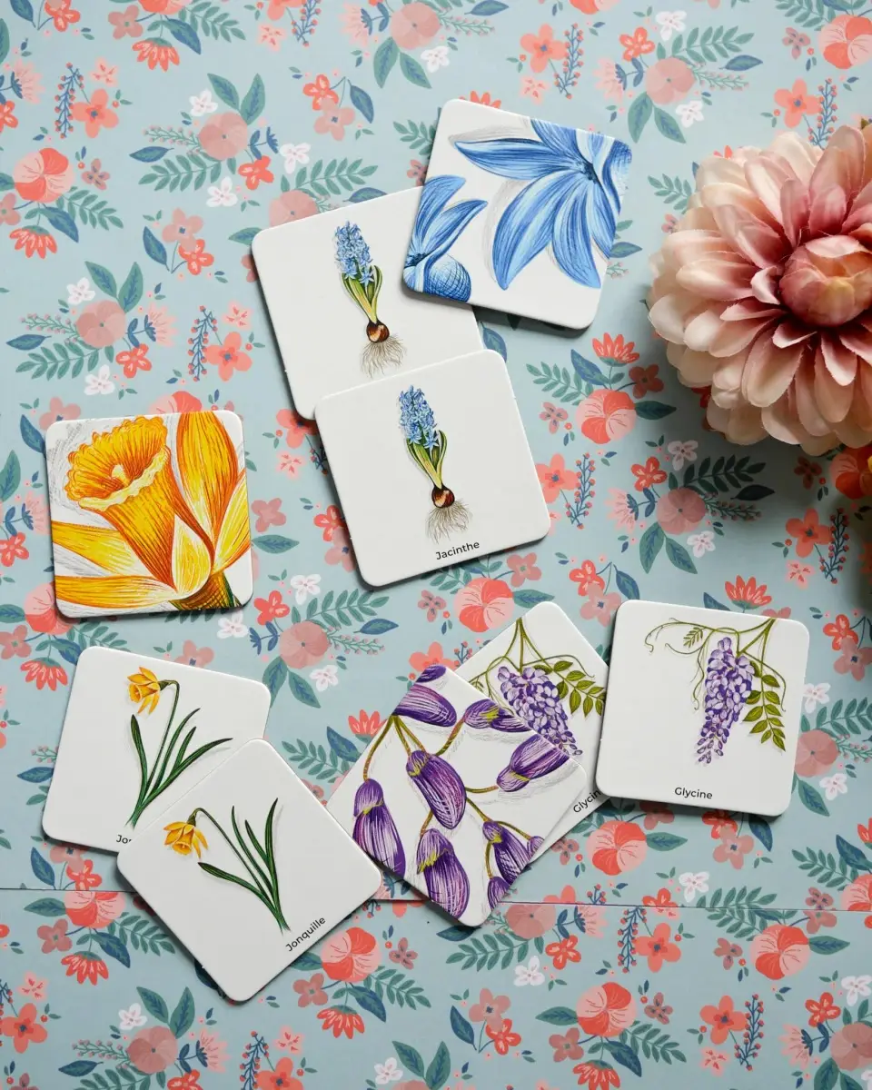 Mémo des fleurs - Un jeu de memory pour apprendre en s'amusant en famille - Dès 4 ans - Coffret - 9782095030575 - page-interieure 03