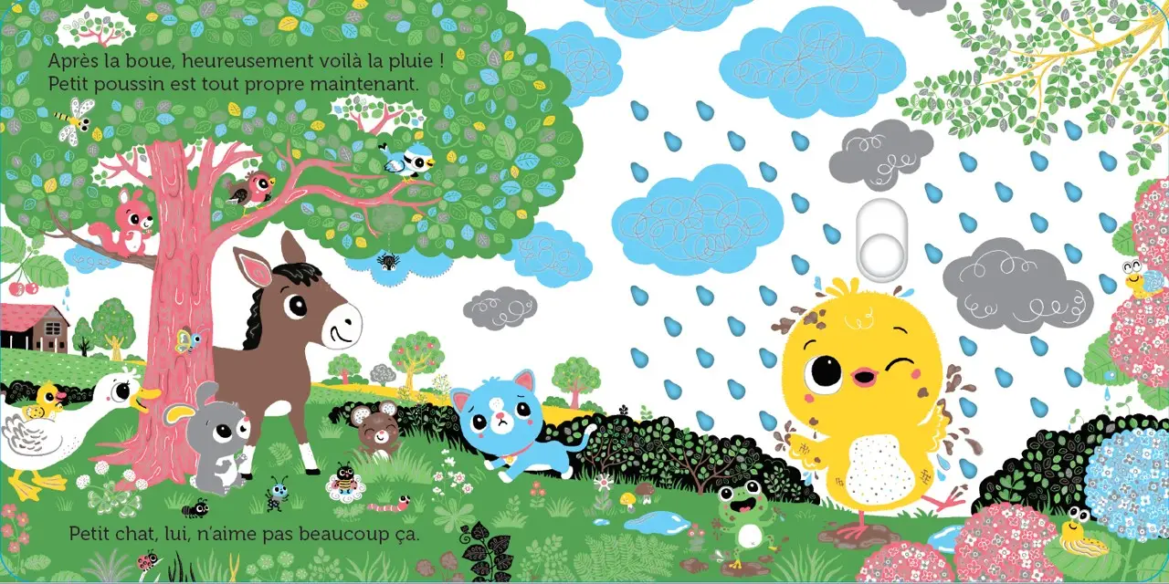Promenade avec petit Poussin - Livre animé et découverte des animaux - Une aventure parfaite pour Pâques - dès 6 mois - Livre d'éveil - 9782095042677 - page-interieure 03
