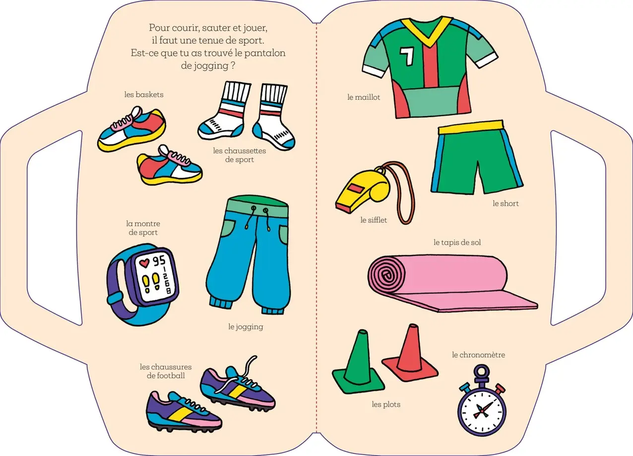 Mon imagier à promener - Mon sac de sport - à emporter partout grâce à la poignée - dès 18 mois - Livre d'éveil - 9782095044008 - page-interieure 03