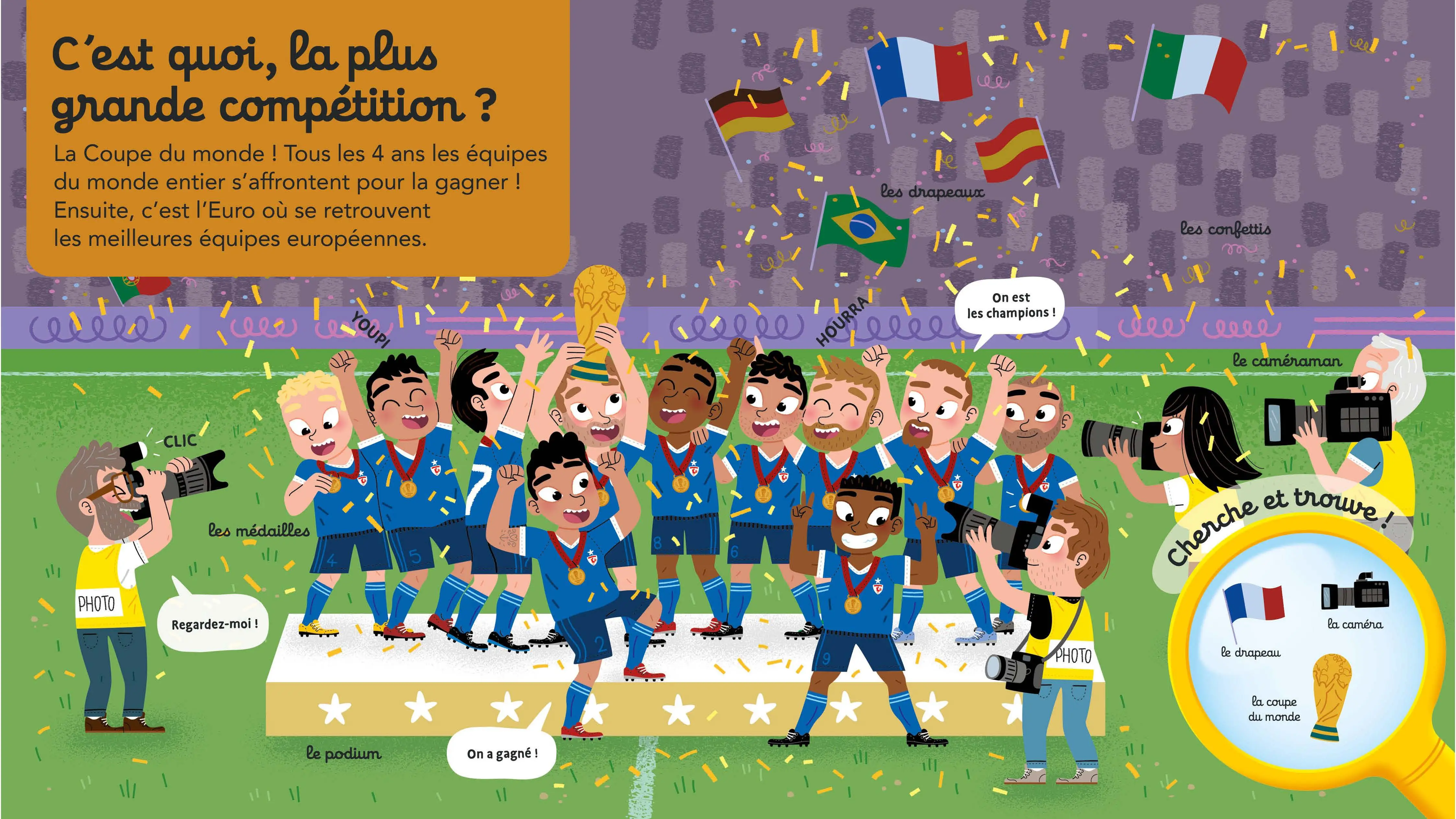 Questions/Réponses : Le football - Passion football pour les tout-petits - Dès 2 ans - Livre documentaire - 9782095060343 - page-interieure 03