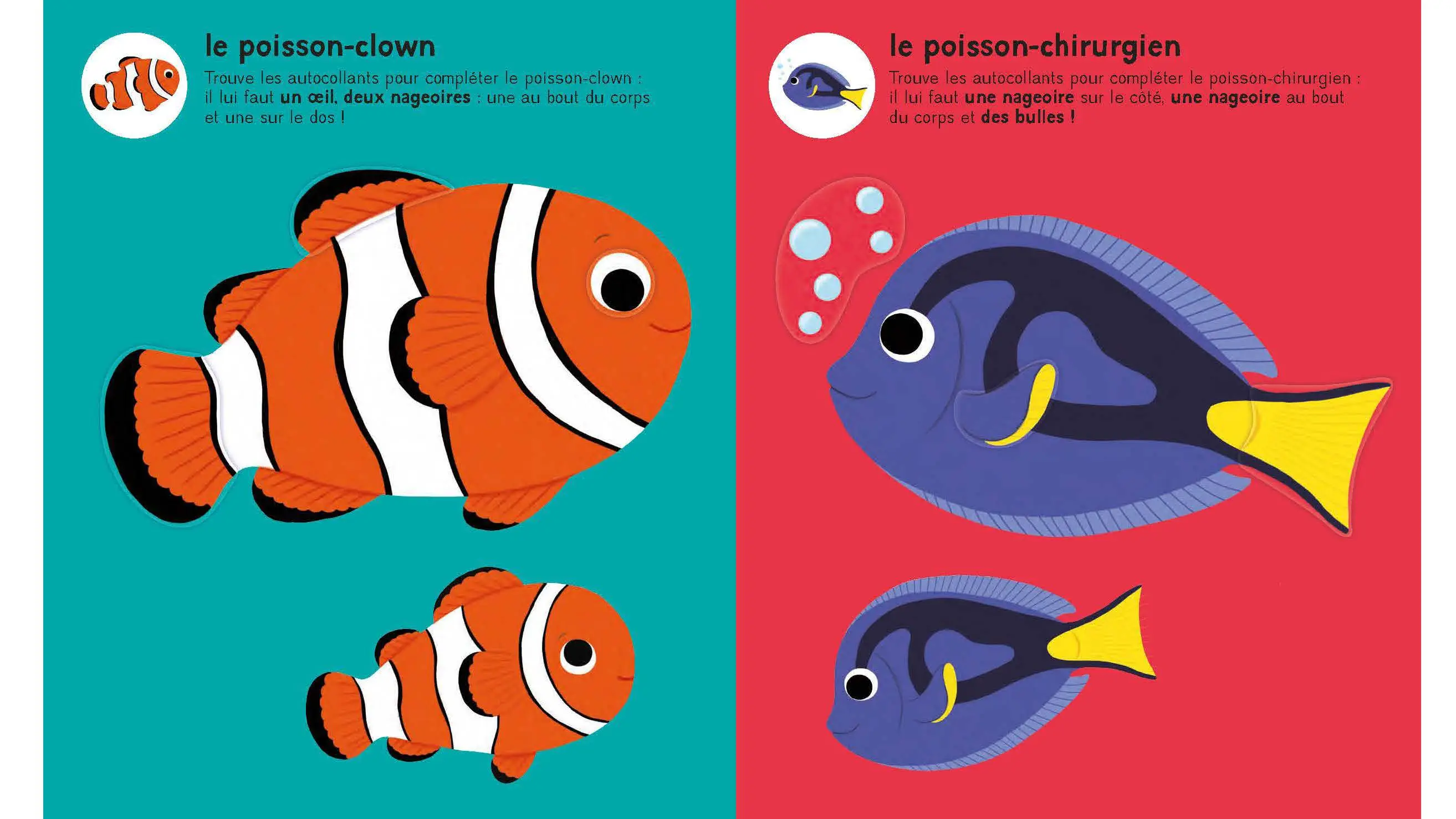 Mes premiers autocollants - Les animaux de la mer - Autocollants repositionnables - Dès 18 mois  - Cahier d'activités - 9782095061494 - page-interieure 03
