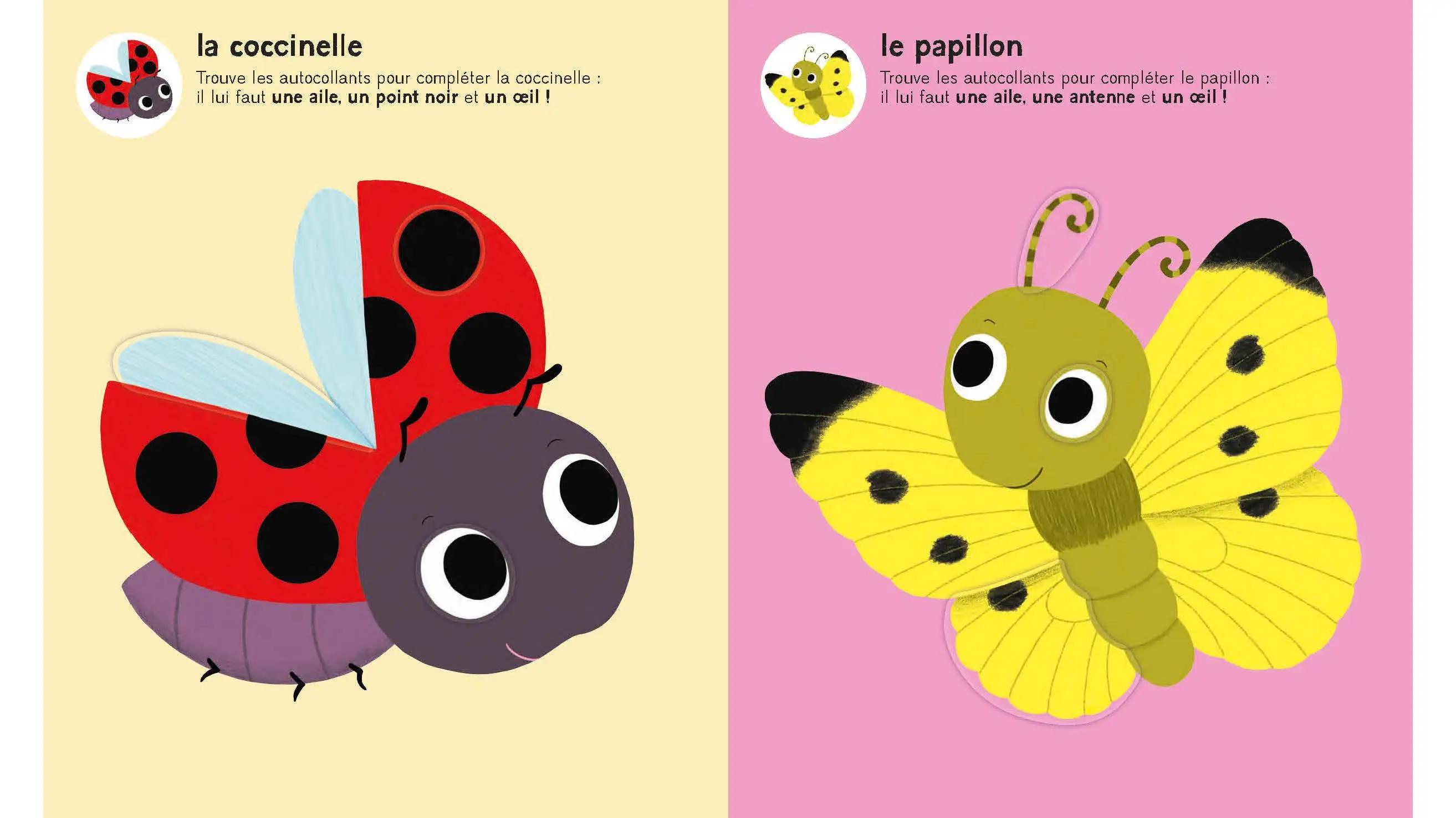 Mes premiers autocollants - Les animaux du jardin - Autocollants repositionnables - Dès 18 mois  - Cahier d'activités - 9782095061500 - page-interieure 03