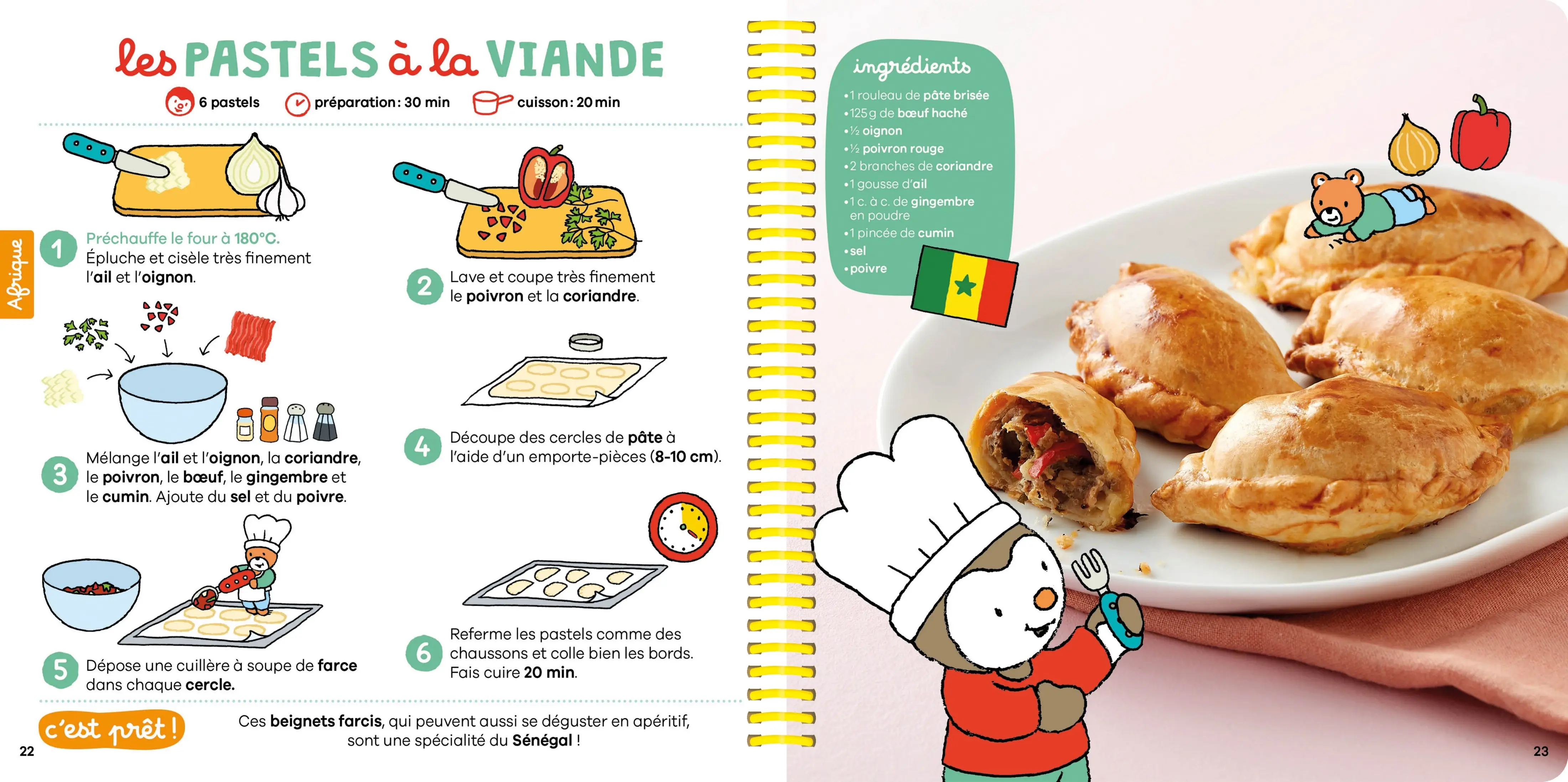 Mes recettes autour du monde T'choupi - Le livre gourmand des petits cuisiniers ! - Dès 2 ans -  - 9782095063092 - page-interieure 03