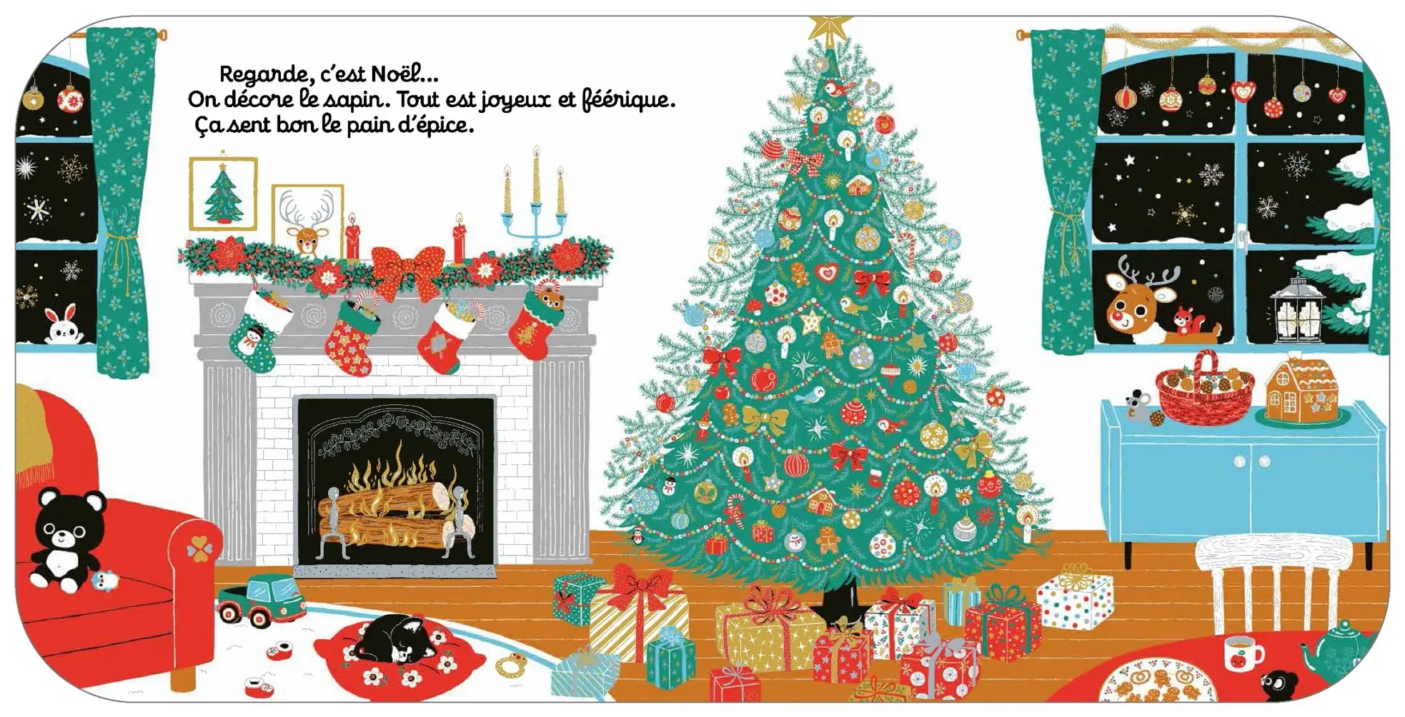 Regarde, c'est Noël ! - Livre d'éveil à toucher pour les bébés, dès 6 mois - Livre d'éveil - 9782092497036 - page-interieure 04