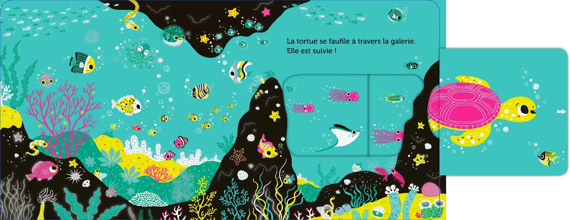 Promenade sous l'océan -  livre d'éveil animé, pour les bébés dès 6 mois - Livre d'éveil - 9782092596593 - page intérieure 04