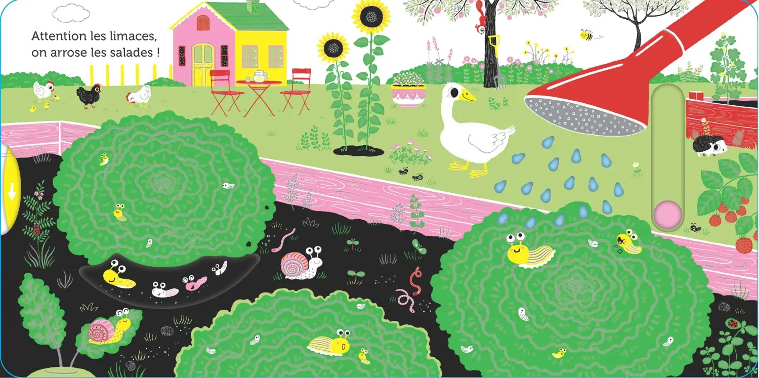 Promenade au potager -  livre d'éveil animé, pour les bébés dès 6 mois - Livre d'éveil - 9782092791561 - page-interieure 04