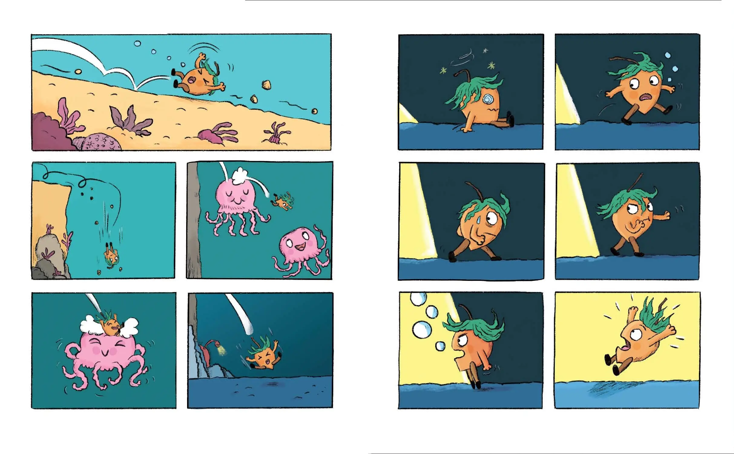 Noisette - Plouf ! Noisette - Le retour de la super Noisette - Une aventure sous-marine pleine d'humour - MINI BULLES - BD sans textes - dès 3 ans - BD - 9782095023713 - page-interieure 04