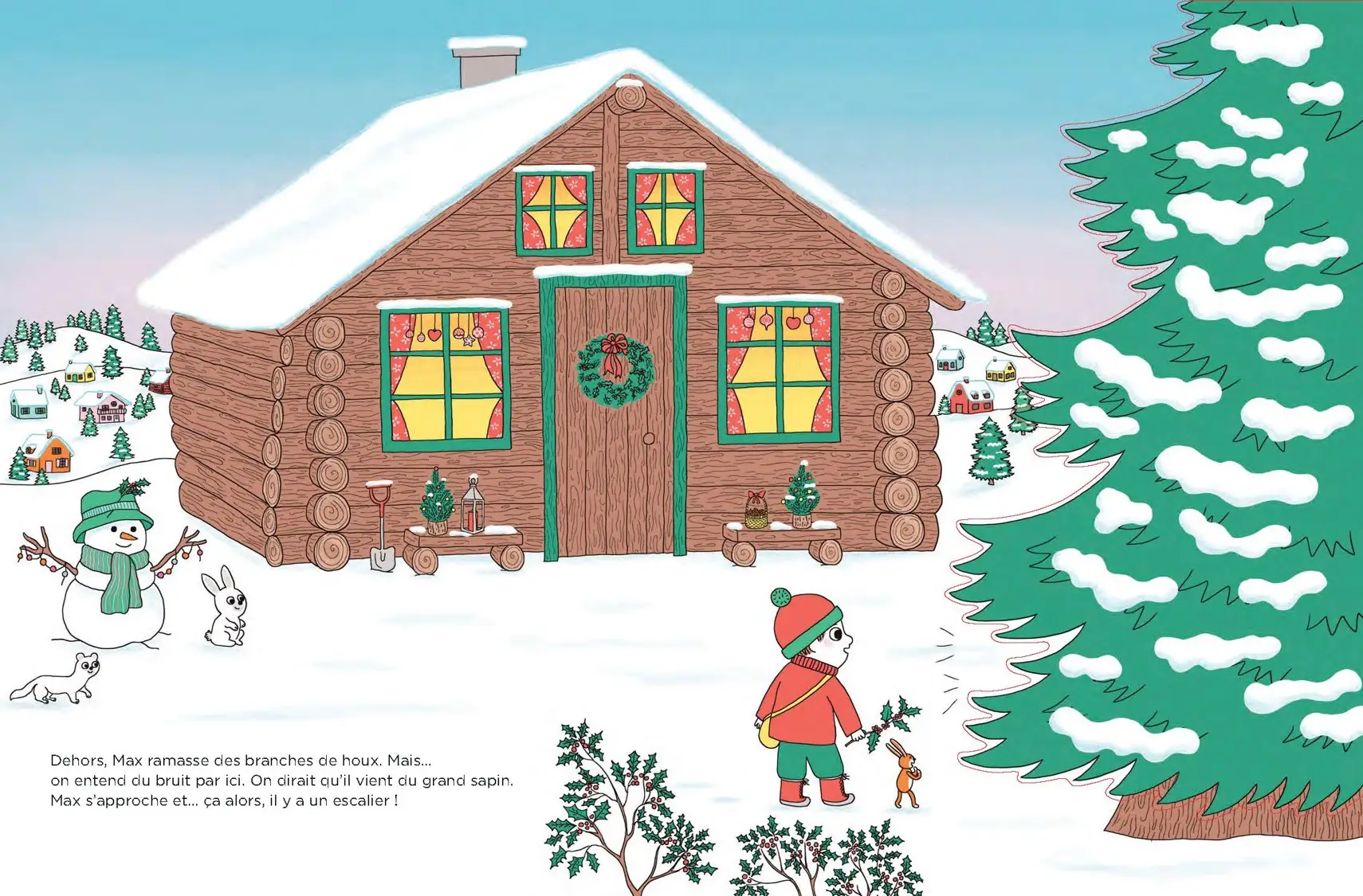 Livre pop-up magique pour attendre Noël : Max et Lapin, Le sapin des voisins - A partir de 3 ans - Album(s) - 9782095027728 - page-interieure 04