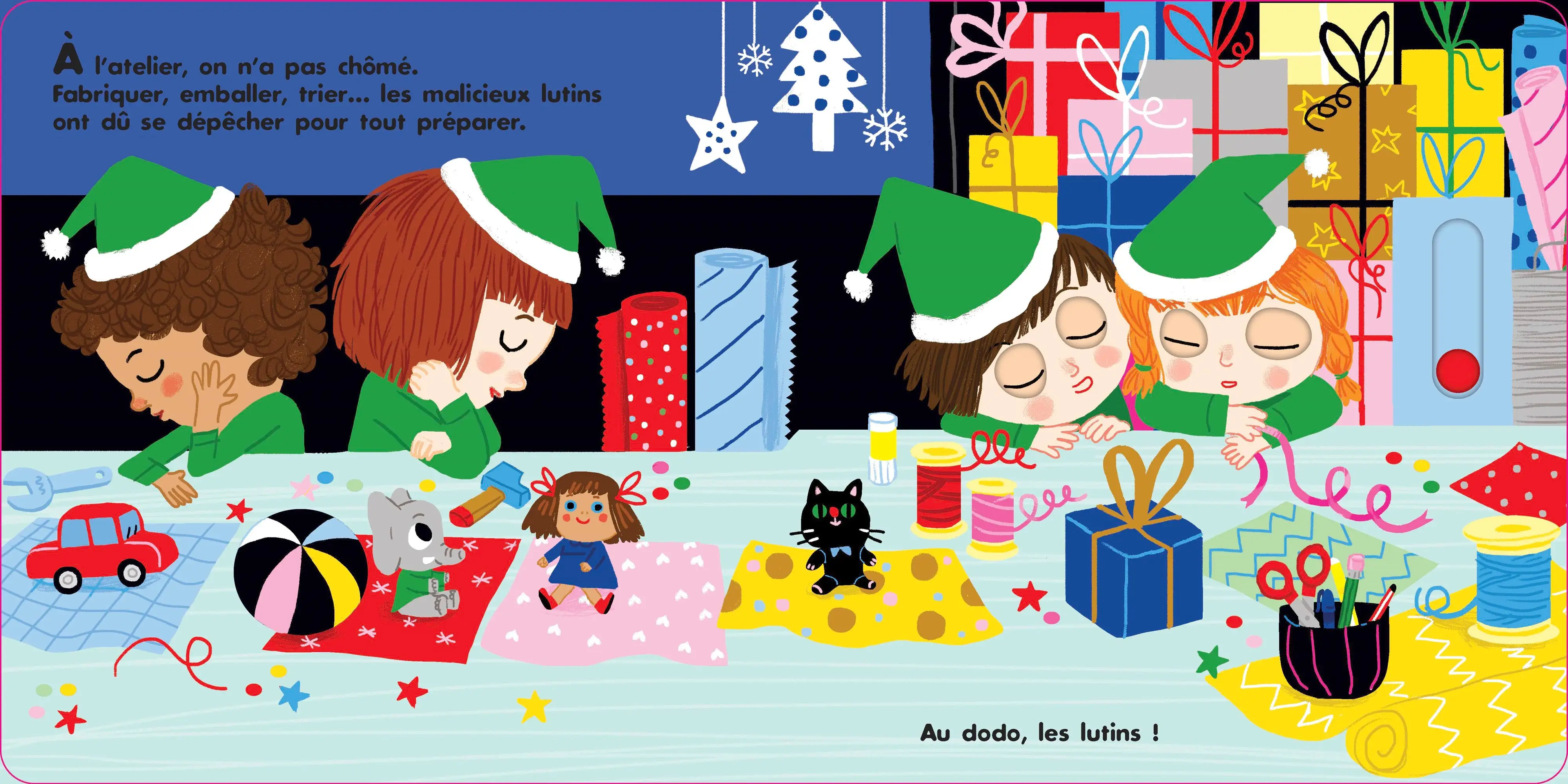 Au dodo - Père Noël, tu as sommeil ? - Une belle histoire de Noël avant d'aller dormir - Livre animé pour les bébés à partir de 6 mois - Livre d'éveil - 9782095028510 - page-interieure 04