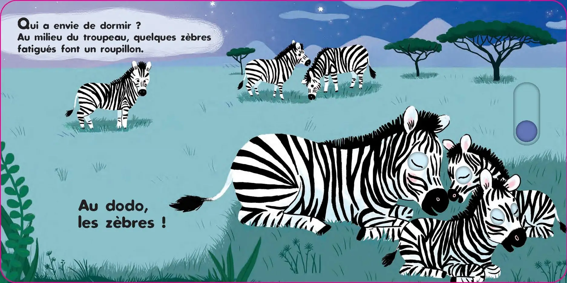 Au dodo - Les animaux sauvages - Un livre animé pour endormir les bébés en douceur - dès 6 mois - Livre d'éveil - 9782095042226 - page-interieure 04