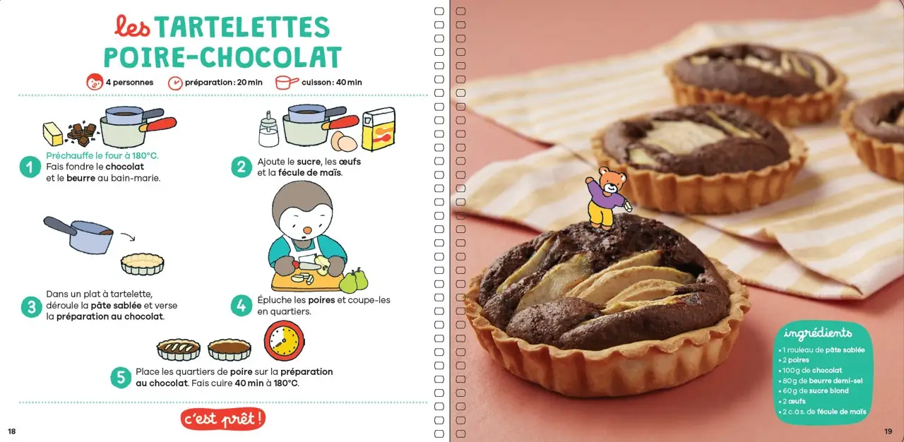 Livre de cuisine T'choupi - Tout choco ! - 20 recettes super faciles 100% chocolat - dès 2 ans - Livre - 9782095042684 - page-interieure 04