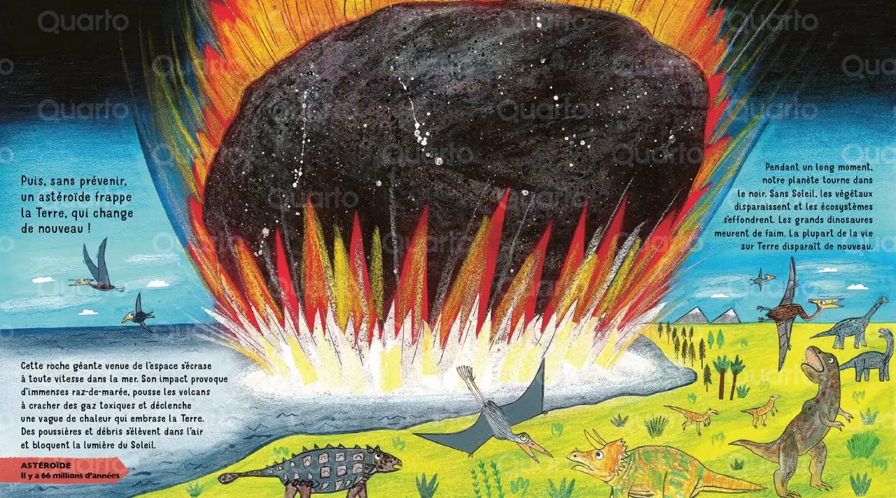 L'incroyable histoire des dinosaures - un voyage fascinant à travers 66 millions d'années, dès 5 ans - Livre documentaire - 9782095043605 - page-interieure 04