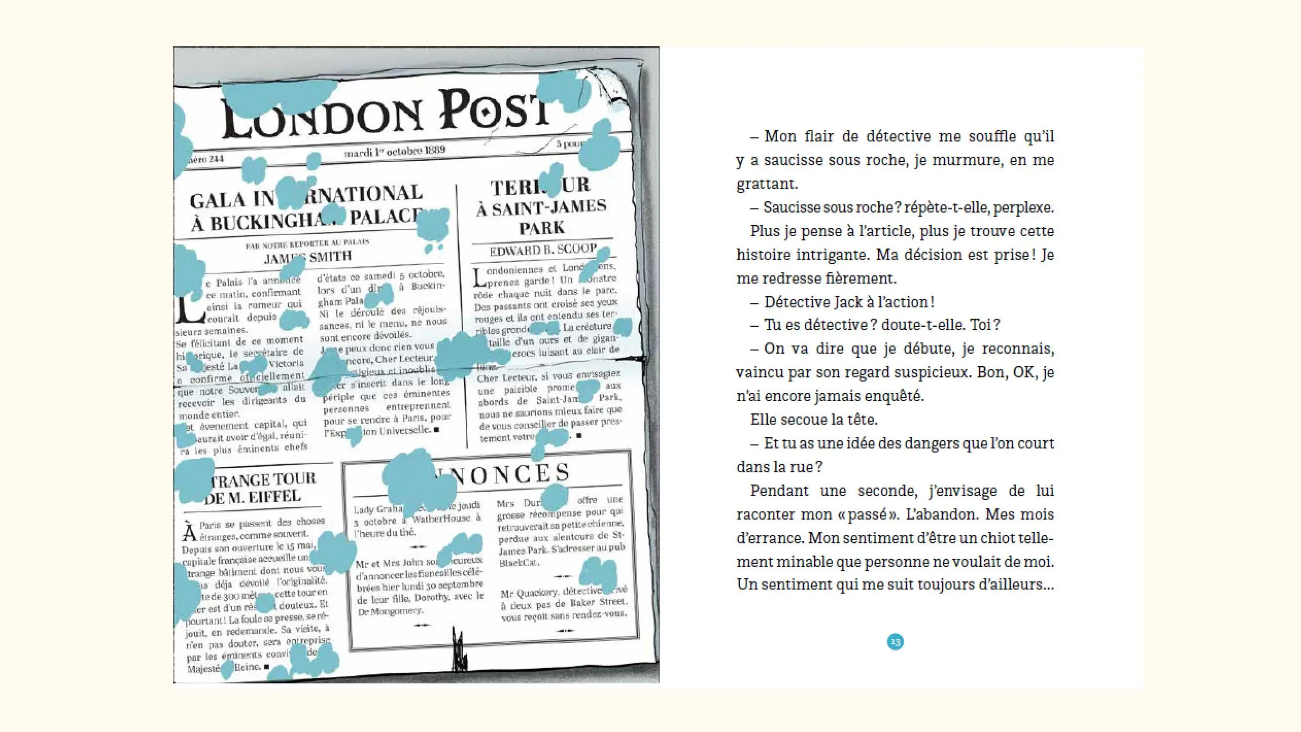 Détectives à moustaches - Le monstre de Saint James's park - Tome 1 - Une histoire avec énigmes à résoudre ! -  Etoile Filante - Dès 7 ans - Roman - 9782095057121 - page-interieure 04