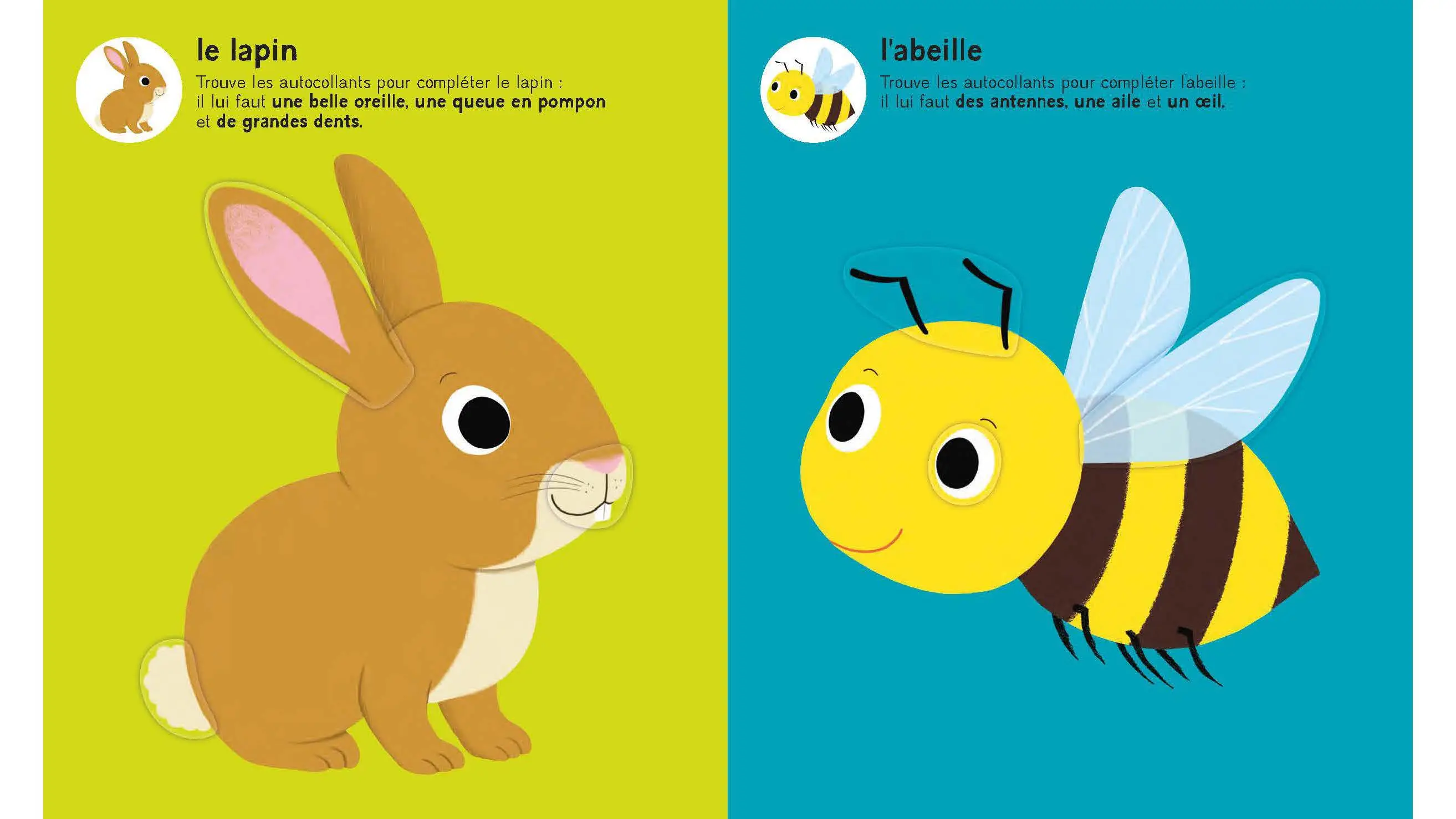 Mes premiers autocollants - Les animaux du jardin - Autocollants repositionnables - Dès 18 mois  - Cahier d'activités - 9782095061500 - page-interieure 04