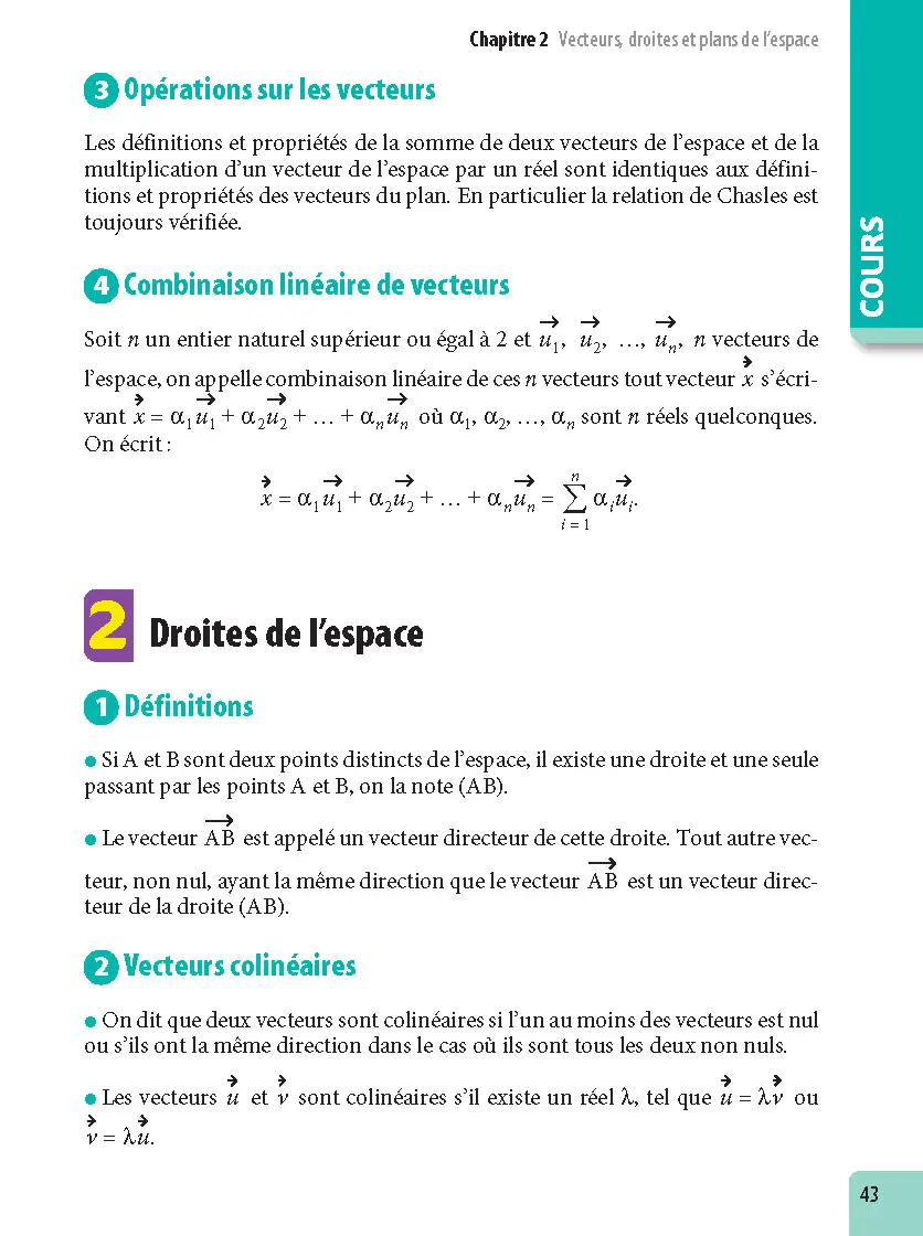 Maths Terminale - Pour viser la prépa scientifique - ABC Excellence Ambition prépa - Bac 2027 - Enseignement de spécialité Tle - Cours, Approfondissement, Méthode, Exercices et Sujets corrigés - Livre de cours, méthode et exercices - 9782095033965 - page intérieure 043