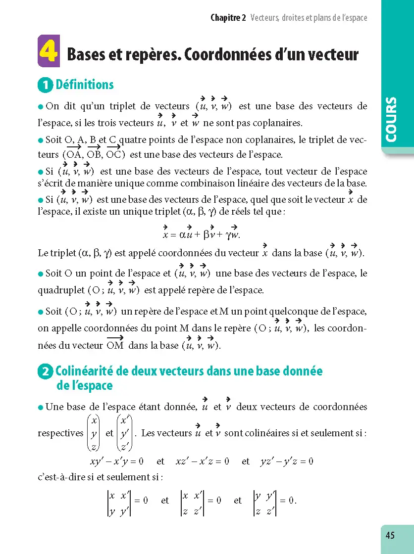 Maths Terminale - Pour viser la prépa scientifique - ABC Excellence Ambition prépa - Bac 2027 - Enseignement de spécialité Tle - Cours, Approfondissement, Méthode, Exercices et Sujets corrigés - Livre de cours, méthode et exercices - 9782095033965 - page intérieure 045