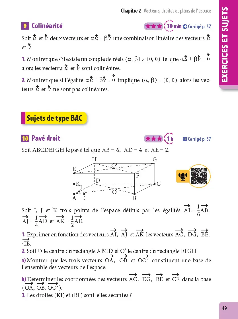 Maths Terminale - Pour viser la prépa scientifique - ABC Excellence Ambition prépa - Bac 2027 - Enseignement de spécialité Tle - Cours, Approfondissement, Méthode, Exercices et Sujets corrigés - EPUB - Livre de cours, méthode et exercices - 9782095034337 - page intérieure 049