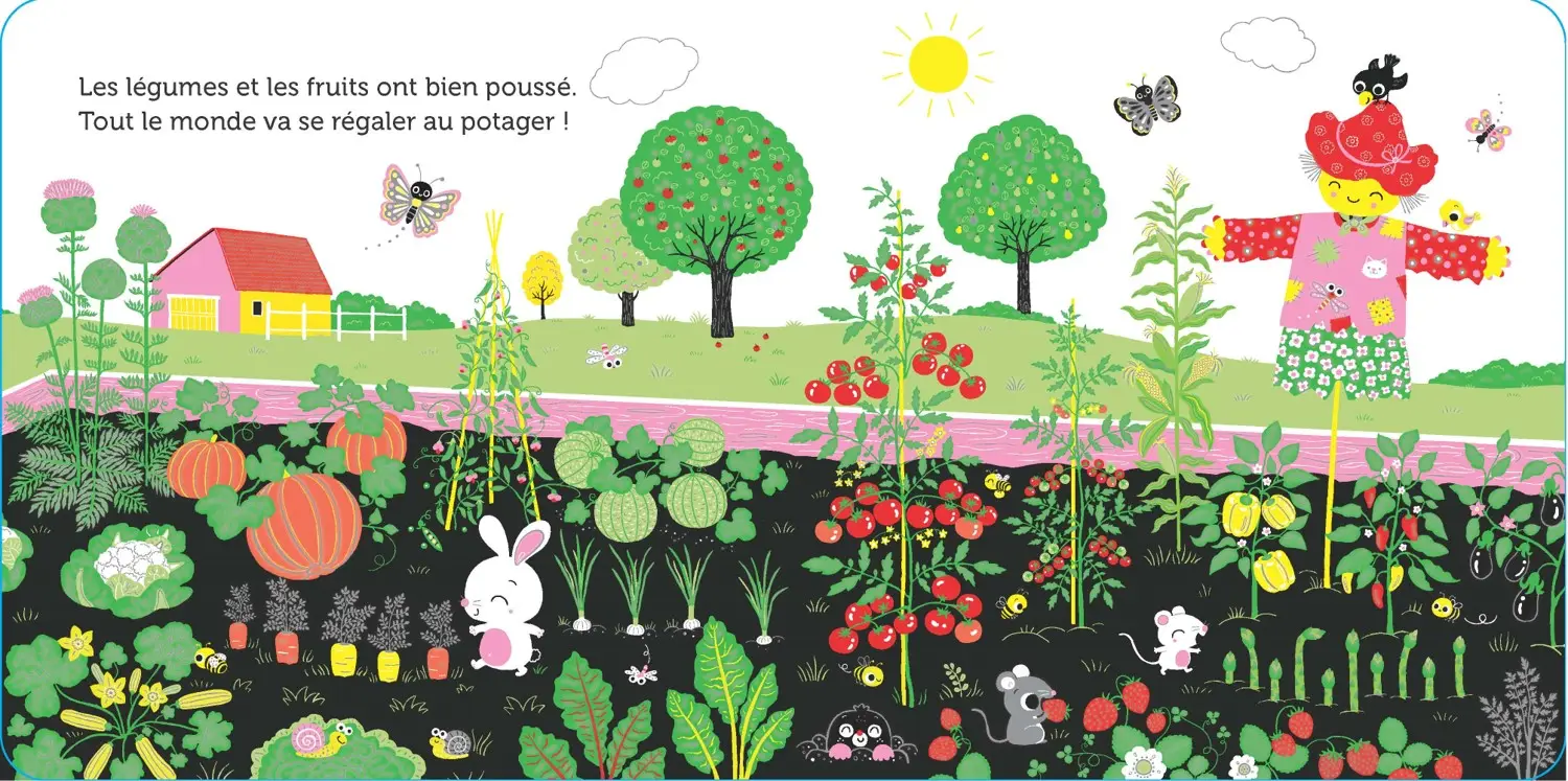 Promenade au potager -  livre d'éveil animé, pour les bébés dès 6 mois - Livre d'éveil - 9782092791561 - page-interieure 05