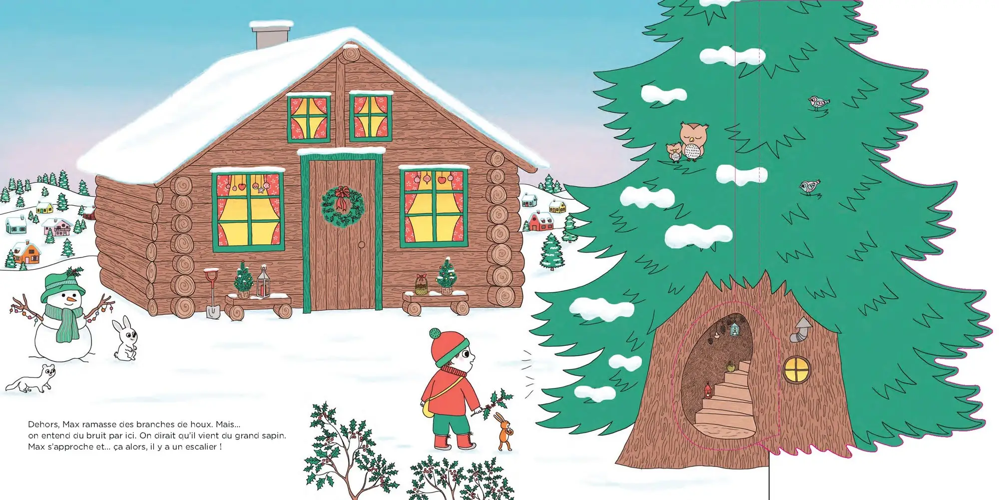 Livre pop-up magique pour attendre Noël : Max et Lapin, Le sapin des voisins - A partir de 3 ans - Album(s) - 9782095027728 - page-interieure 05