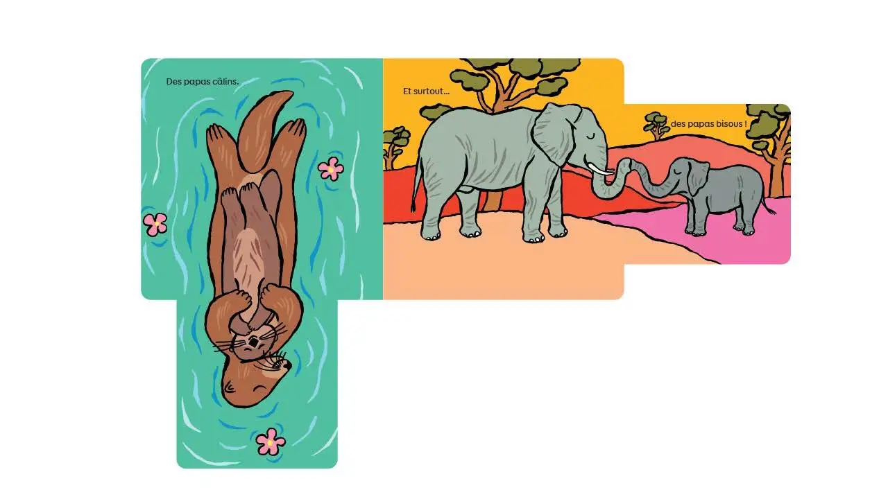Super Papas - Un livre animé et tendre qui fait honneur à tous les papas - Dès 12 mois  - Livre d'éveil - 9782095060541 - page-interieure 05