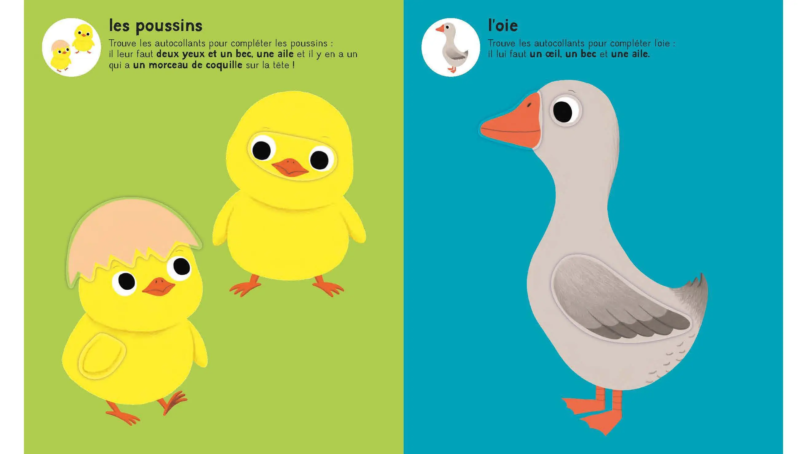 Mes premiers autocollants - Les animaux de la ferme - Autocollants repositionnables - Dès 18 mois  - Cahier d'activités - 9782095061470 - page-interieure 05
