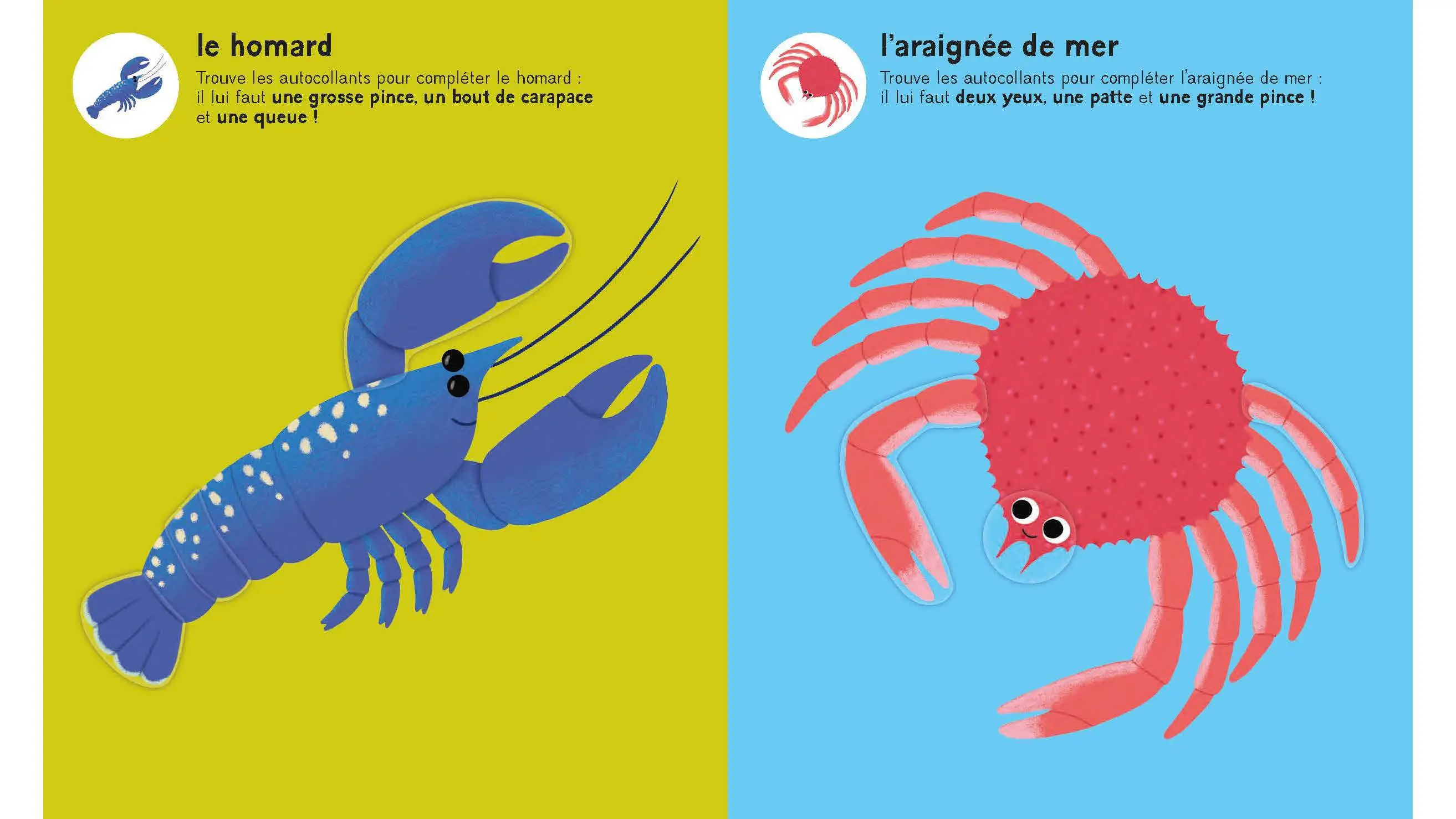 Mes premiers autocollants - Les animaux de la mer - Autocollants repositionnables - Dès 18 mois  - Cahier d'activités - 9782095061494 - page-interieure 05