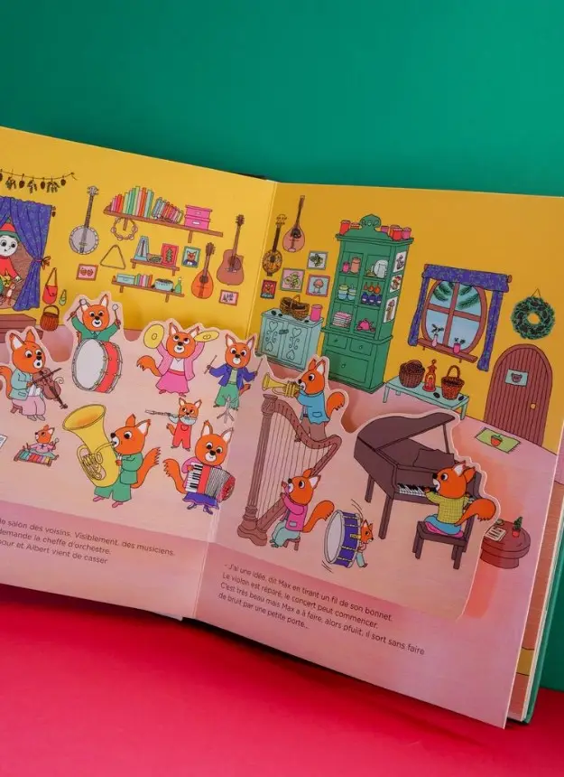 Livre pop-up magique pour attendre Noël : Max et Lapin, Le sapin des voisins - A partir de 3 ans - Album(s) - 9782095027728 - page intérieure 09