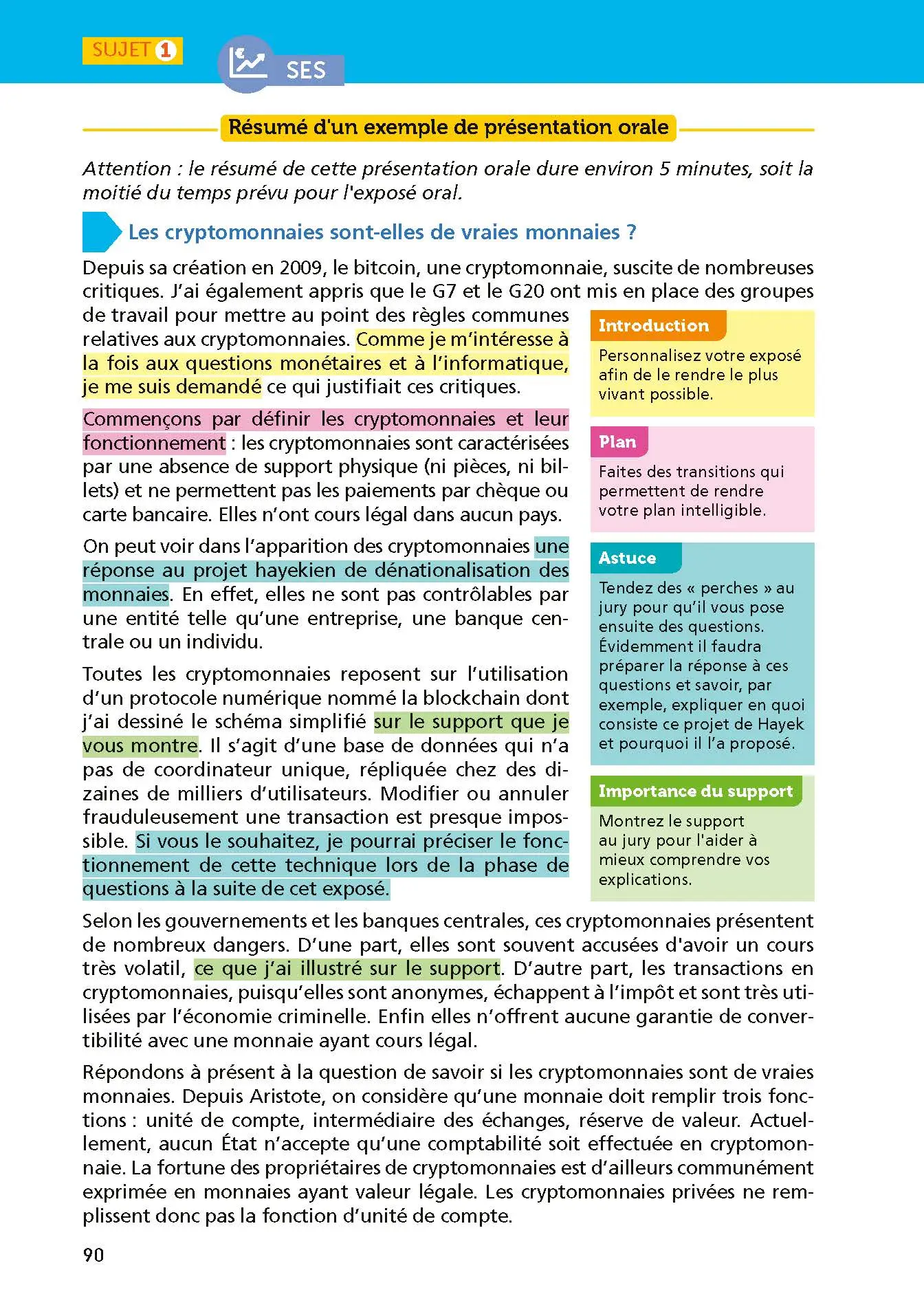 Mission Grand oral - Sciences  Humaines et Sociales - ABC Réussite - Spécialités de Terminale - SES, HGGSP, LLCER, Maths - Bac 2027 - Epreuve finale Tle Grand oral - EPUB - Livre de cours, méthode et exercices - 9782095050436 - page intérieure 090