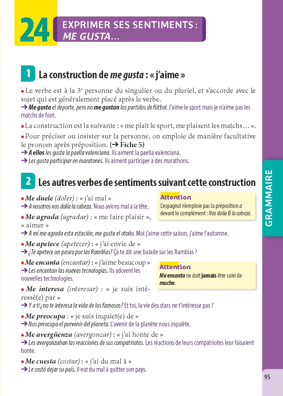 Espagnol Lycée (2de, 1re, Terminale) - ABC Excellence - Bac 2027 - Enseignement commun - Cours complets, Notions-clés et vidéos, Points méthode, Exercices et corrigés détaillés - Livre de cours, méthode et exercices - 9782091571461 - page intérieure 095