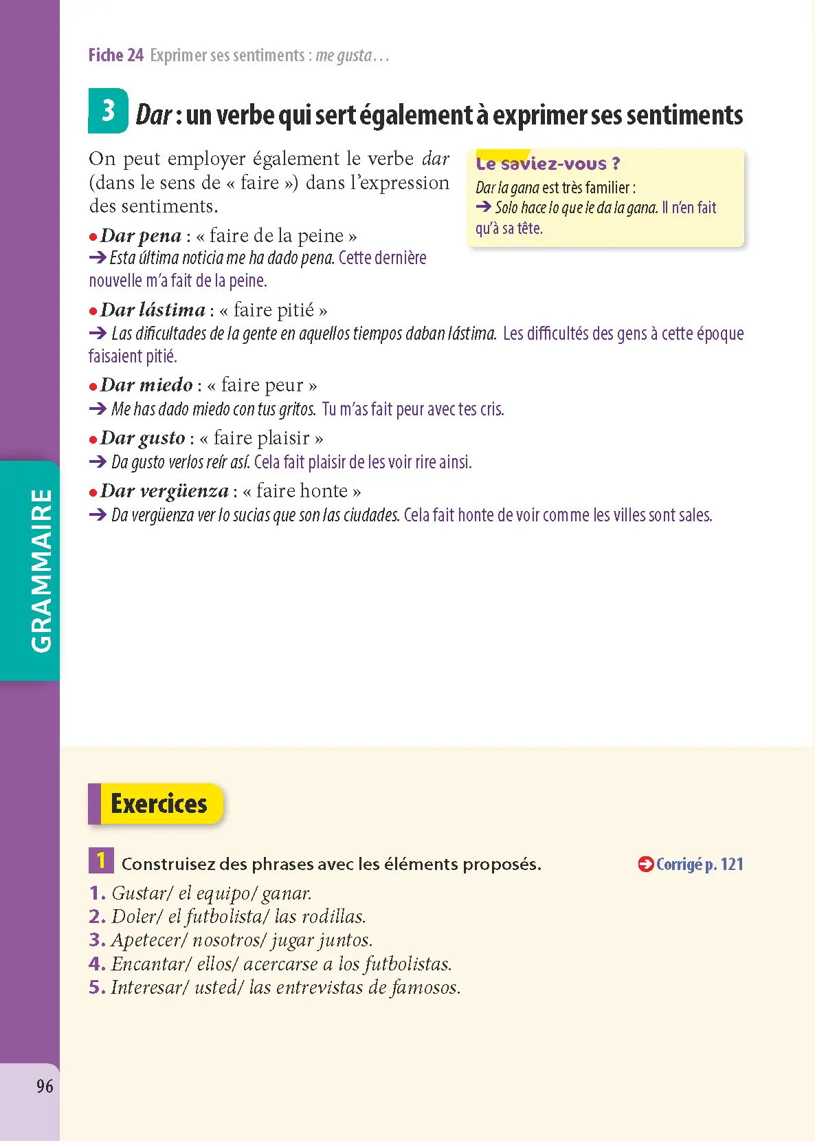 Espagnol Lycée (2de, 1re, Terminale) - ABC Excellence - Bac 2027 - Enseignement commun - Cours complets, Notions-clés et vidéos, Points méthode, Exercices et corrigés détaillés - Livre de cours, méthode et exercices - 9782091571461 - page intérieure 096