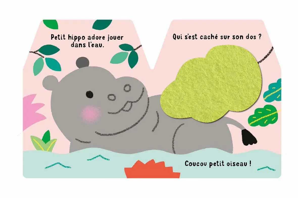 Cache-cache petit hippo - Livre matière - éveil -  Dès 6 mois - Livre d'éveil - 9782092495094 - page-interieure 1