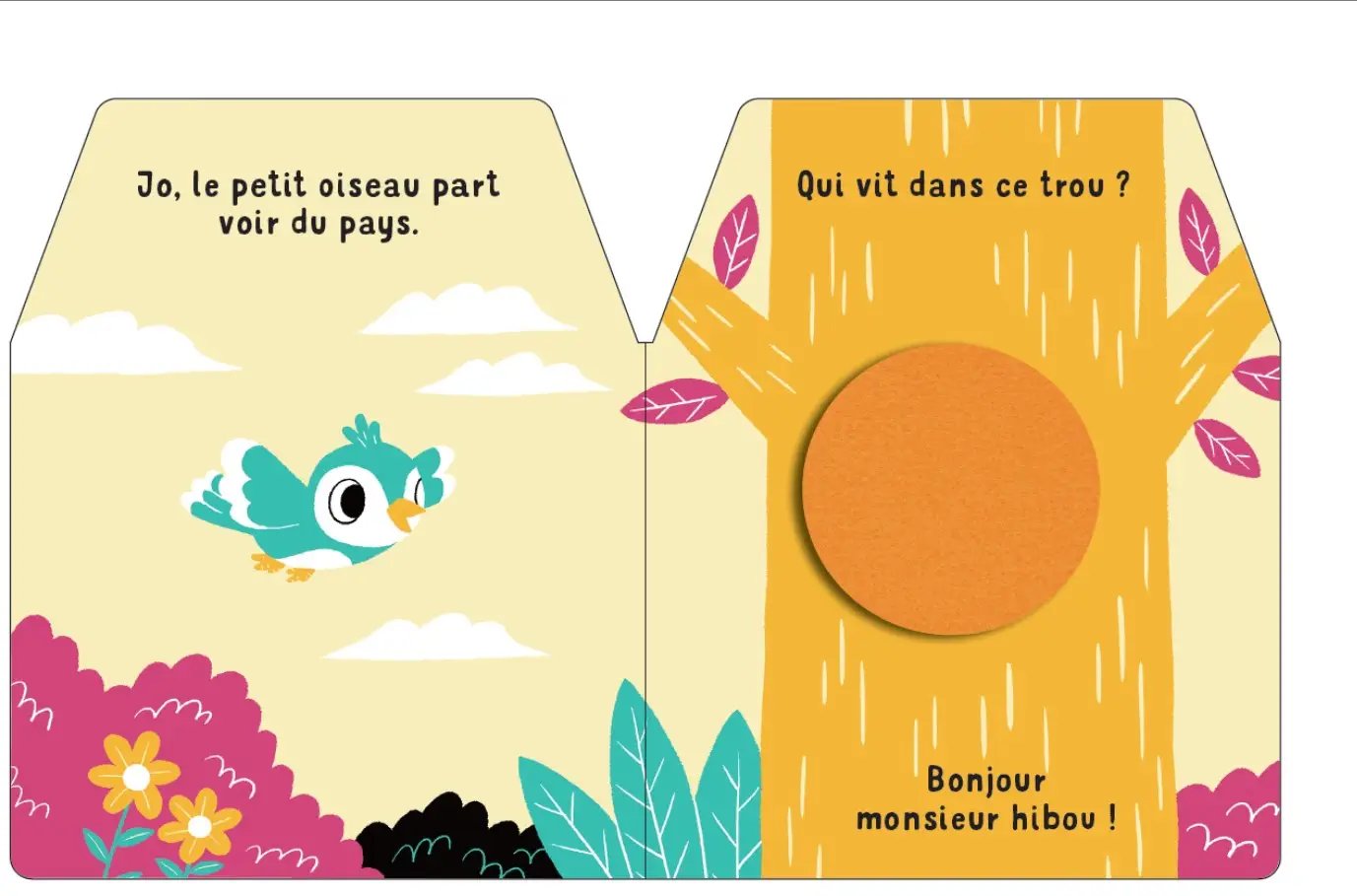 Cache-cache petit oiseau - Livre matière - éveil -  Dès 6 mois - Livre d'éveil - 9782092592113 - page intérieure 1