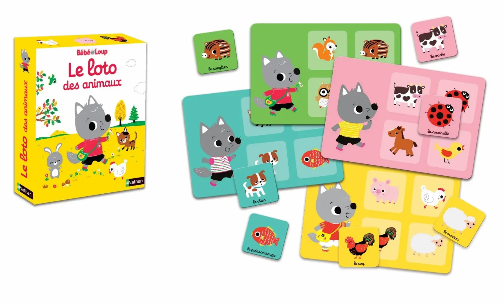 Bébé loup - Le loto des animaux - Jeu d'éveil - Dès 2 ans - Coffret - 9782092593738 - page intérieure 1