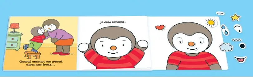 Non ! Youpi ! Toutes les émotions de T'choupi - Livre interactif avec des magnets - Dès 3 ans  - Livre d'éveil - 9782092595565 - page intérieure 1