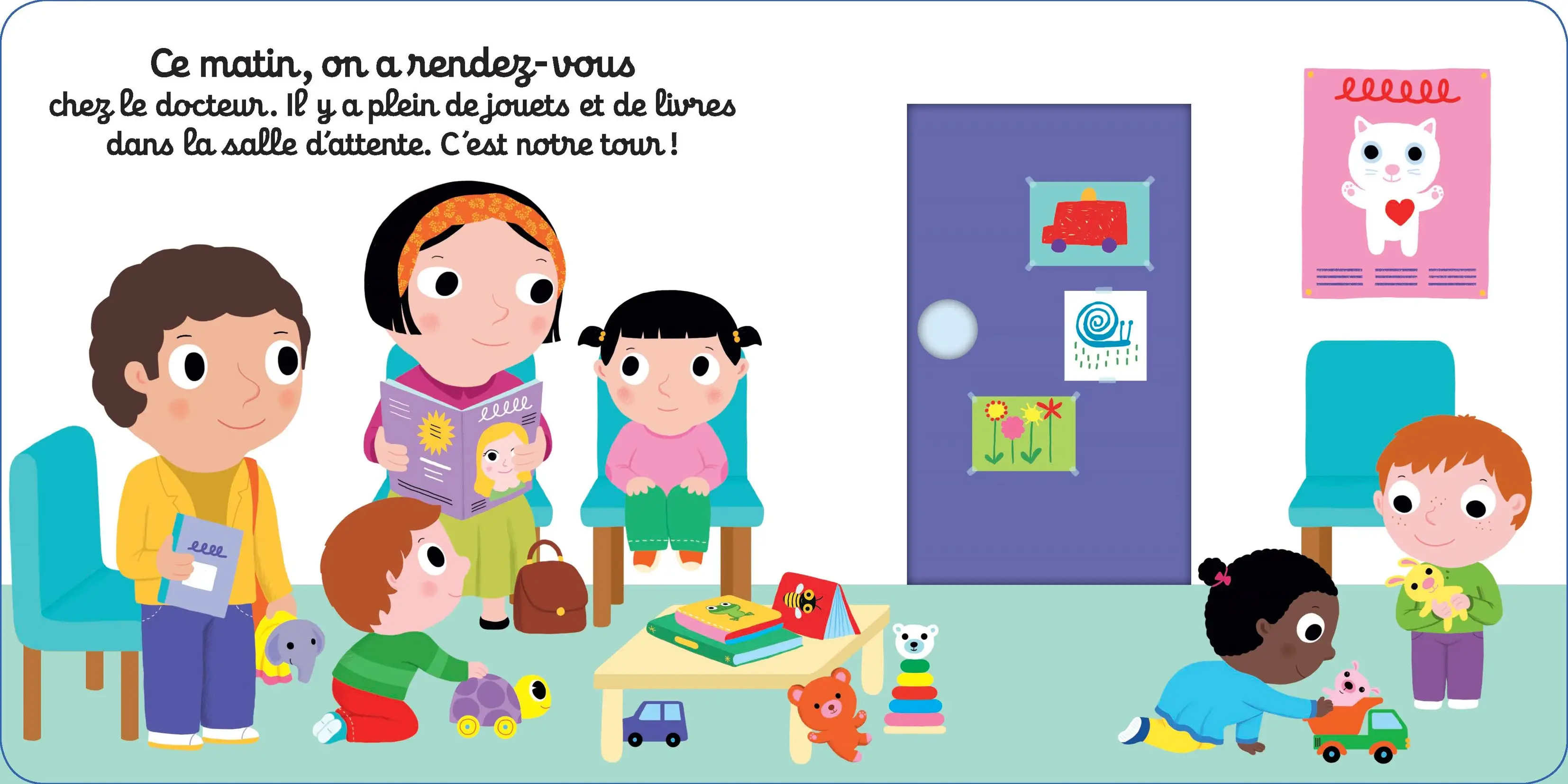  Bonjour docteur ! - histoire animée - Kididoc dès 1 an  - Livre documentaire - 9782092596494 - page intérieure 1