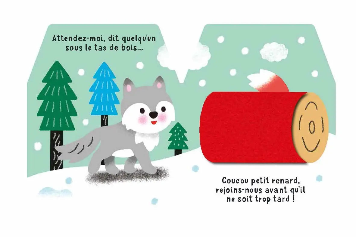 Cache-cache petit loup - Livre d'éveil -  Dès 6 mois - Livre d'éveil - 9782095013301 - page-interieure 1