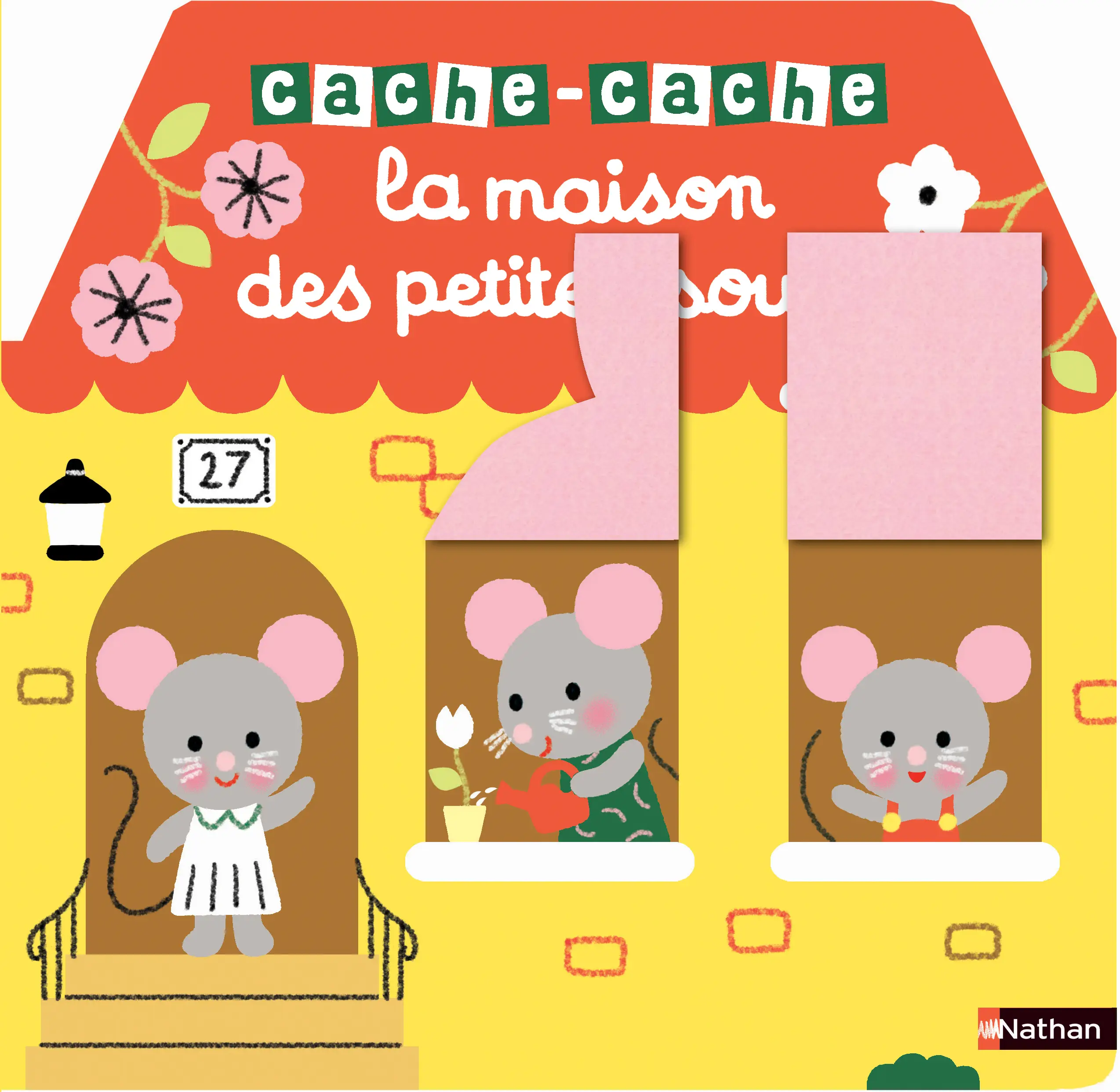 Cache-cache la maison des petites souris - Un grand livre animé avec des flaps en feutrine - livre d'éveil pour les bébés dès 6 mois - Livre d'éveil - 9782095013882 - page-interieure 1