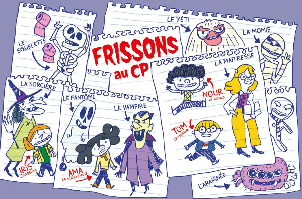 Frissons au CP : Nom d'un petit bonhomme ! - Lune bleue - Dès 6 ans - Roman - 9782095030384 - page-interieure 1
