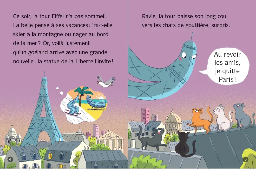 La tour Eiffel à New York ! -  Lune Bleue Dès 6 ans - Roman - 9782095031312 - page-interieure 1