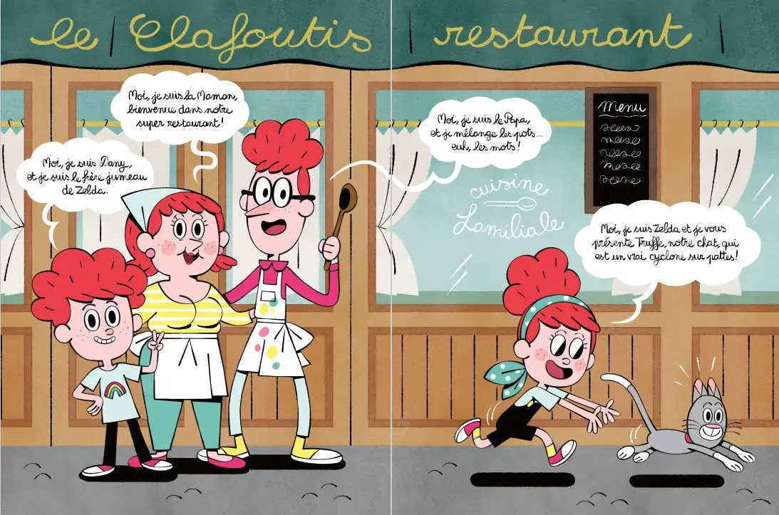 La famille Clafoutis : un burger pour Coco ! - Lune Bleue - Dès 6 ans - Roman - 9782095032289 - page-interieure 1