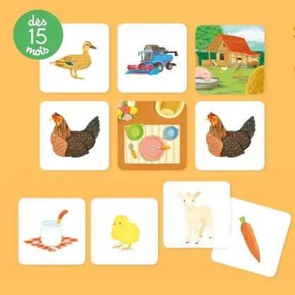 Tout-petit Montessori - A la ferme - mon coffret de mise en paires - Dès 15 mois - Coffret - 9782095042875 - page-interieure 1