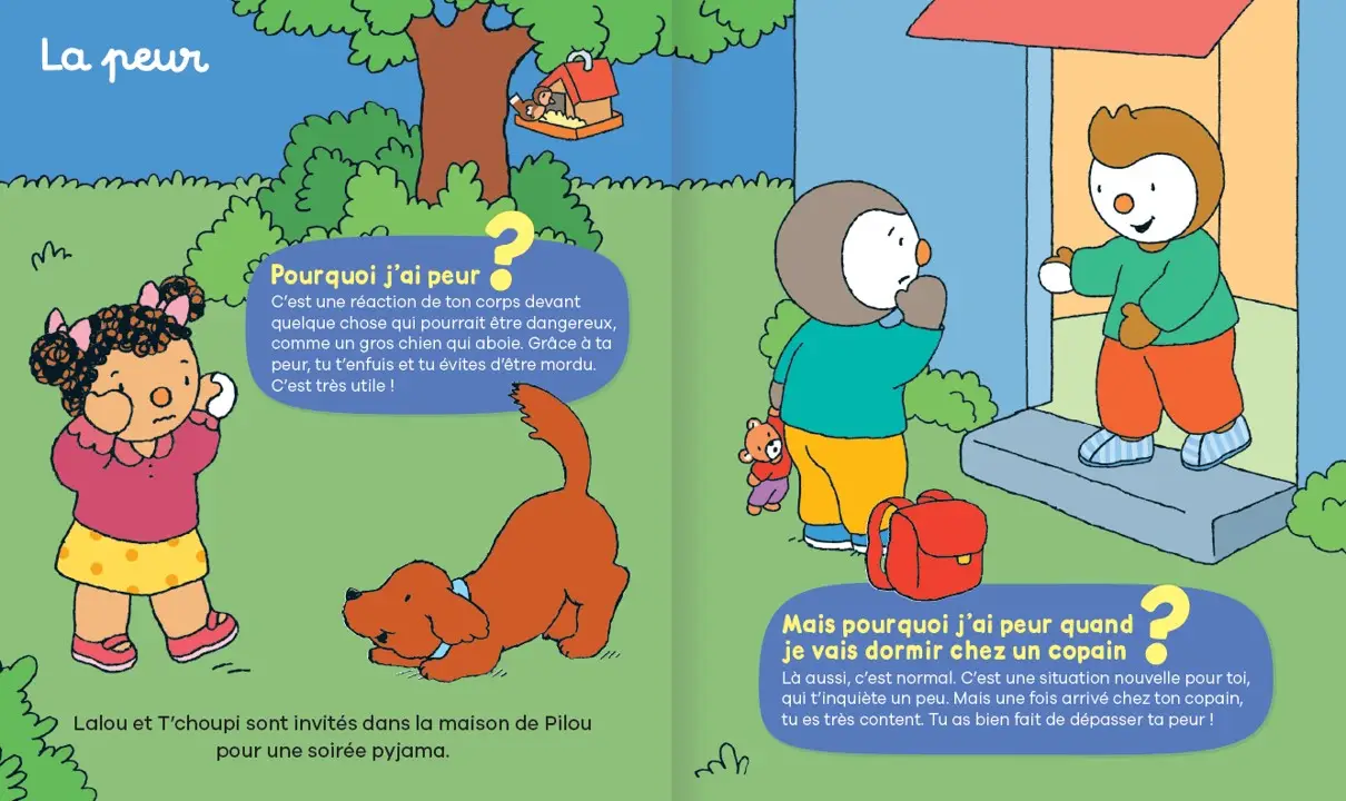 Les Pourquoi de T'choupi : Les émotions - 24 réponses simples aux questions des petits -2 ans et plus - Livre documentaire - 9782095043919 - page-interieure 1