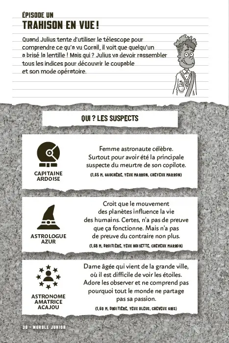 Murdle Junior - Tome 2 - Un livre-jeu avec 40 nouveaux mystères pour esprits malins - Pour enfants et ados - Cahier d'activités - 9782095047375 - page interieure 1