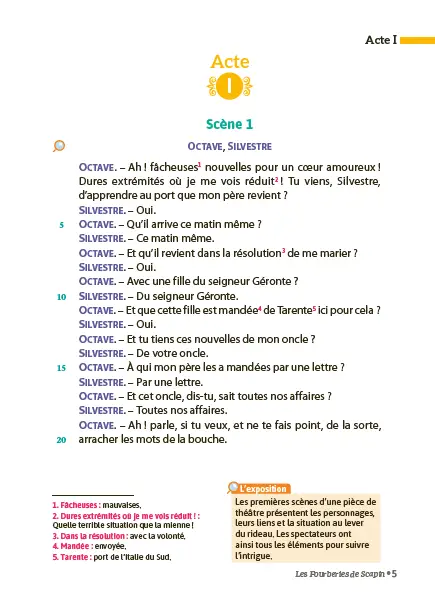 Les fourberies de Scapin - Edition pédagogique Collège - Carrés classiques Nathan -  - 9782095050016 - page intérieure 1