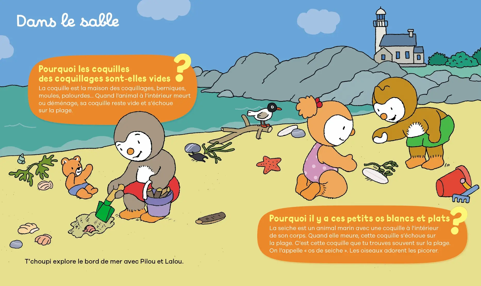 Les pourquoi de T'choupi - la mer - Un documentaire parfait pour les enfants dès 2 ans  - Livre documentaire - 9782095058173 - page interieure 1