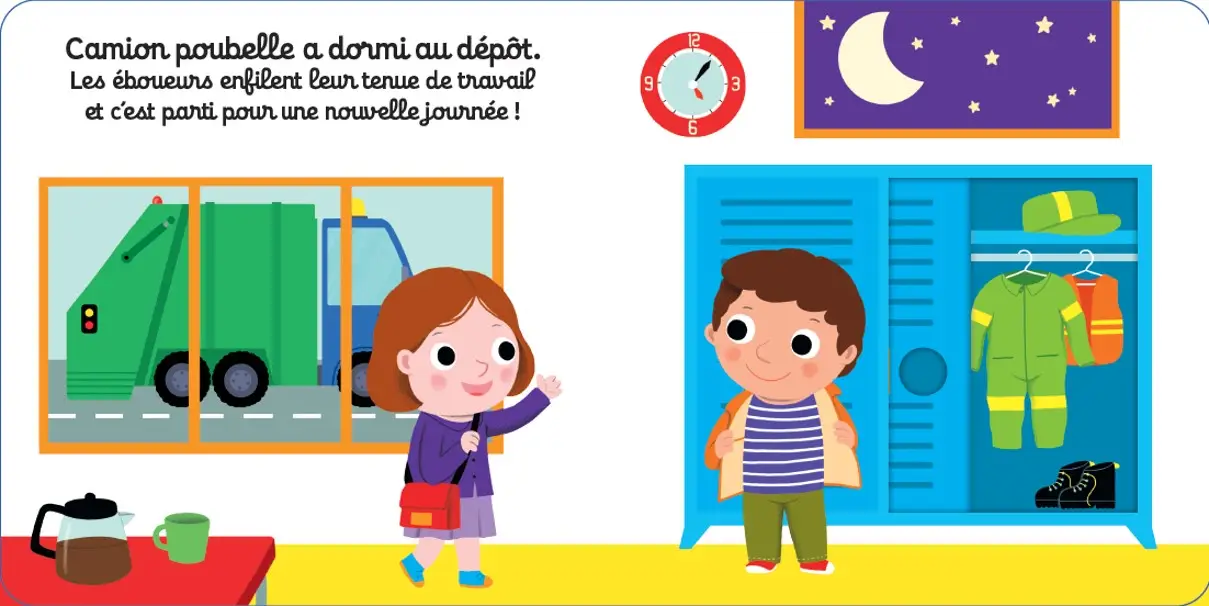 Kididoc - Coucou, camion poubelle ! - Dès 12 mois - Livre documentaire - 9782095060657 - page interieure 1