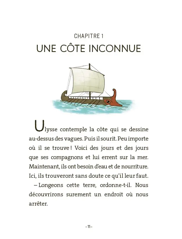 L'Odyssée - Le voyage d'Ulysse - Dès 7 ans - Roman - 9782095074951 - page interieure 1