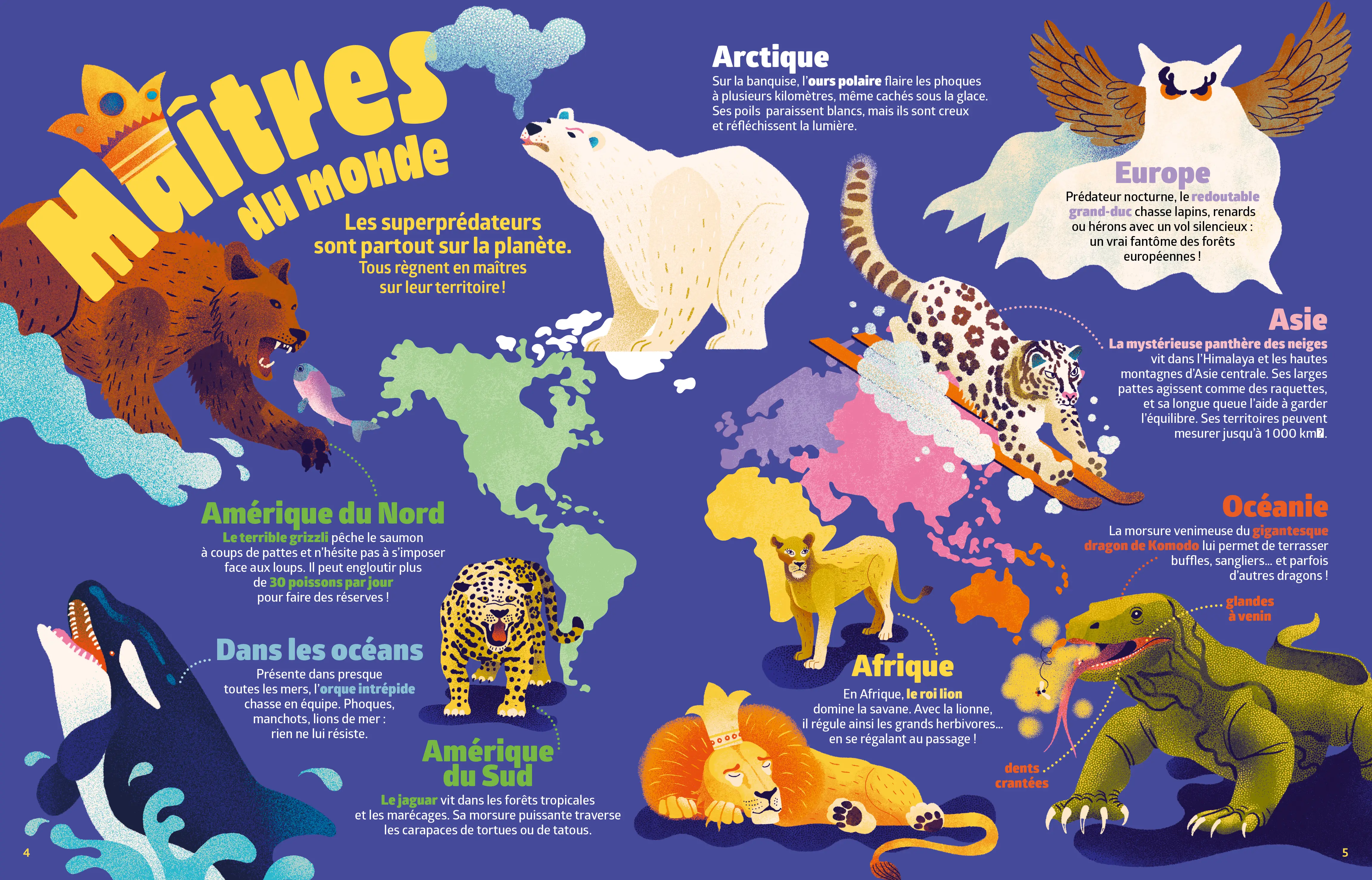 Les superprédateurs - Des portraits captivants des animaux les plus voraces - Dès 7 ans - Livre documentaire - 9782095060527 - page interieure 1 OK