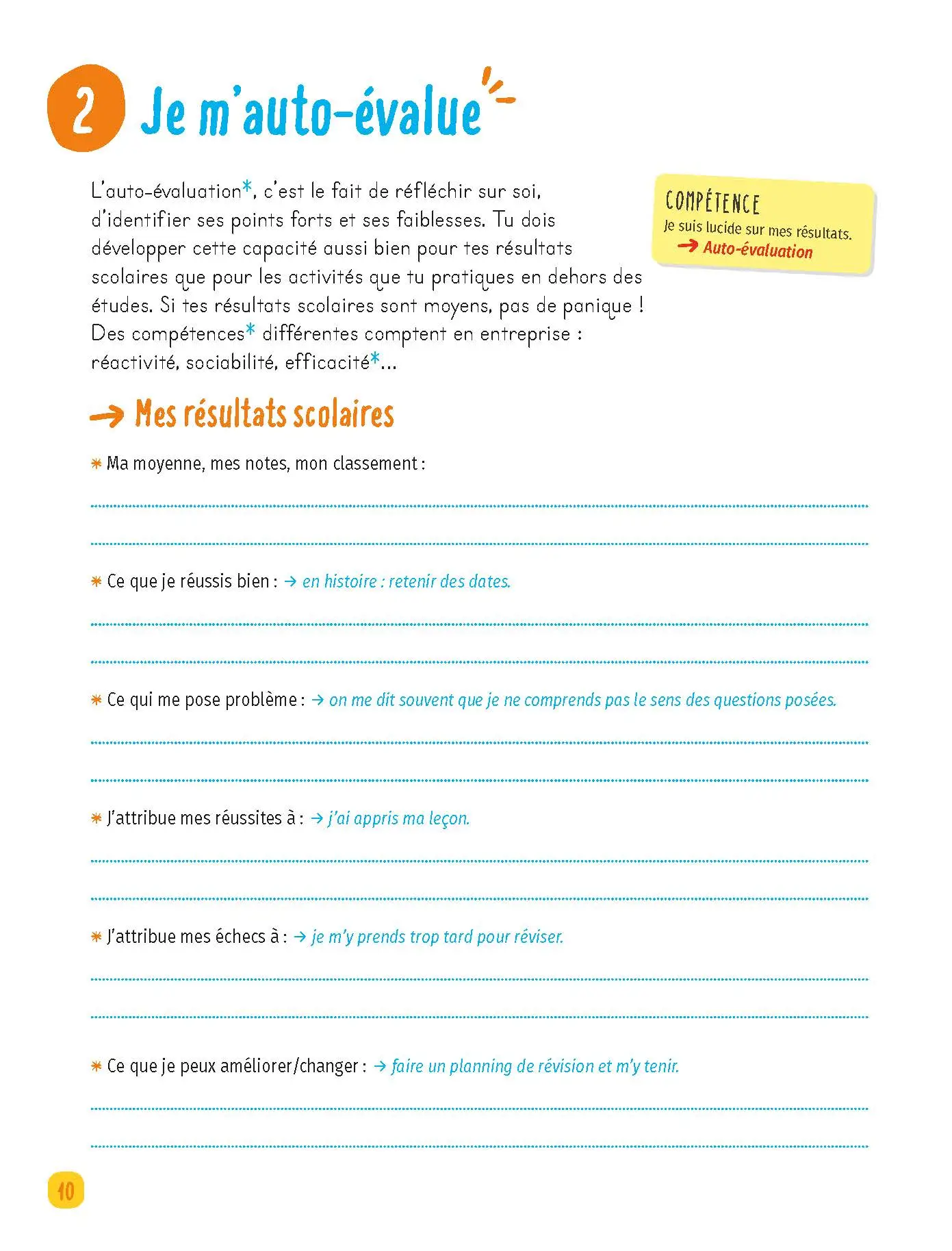 Mon carnet de stage - pour réussir son stage en 4e, 3e ou 2de -  - 9782091574622 - page intérieure 10